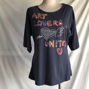 Vivienne Westwood T Shirt Art Lovers Unite Orb Logo Graphic Tee